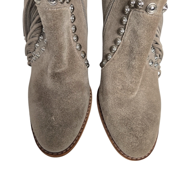 Free People Jeffrey Campbell Meadow Fields Suede Fringe Studs Ankle Bootie - Picture 4 of 16